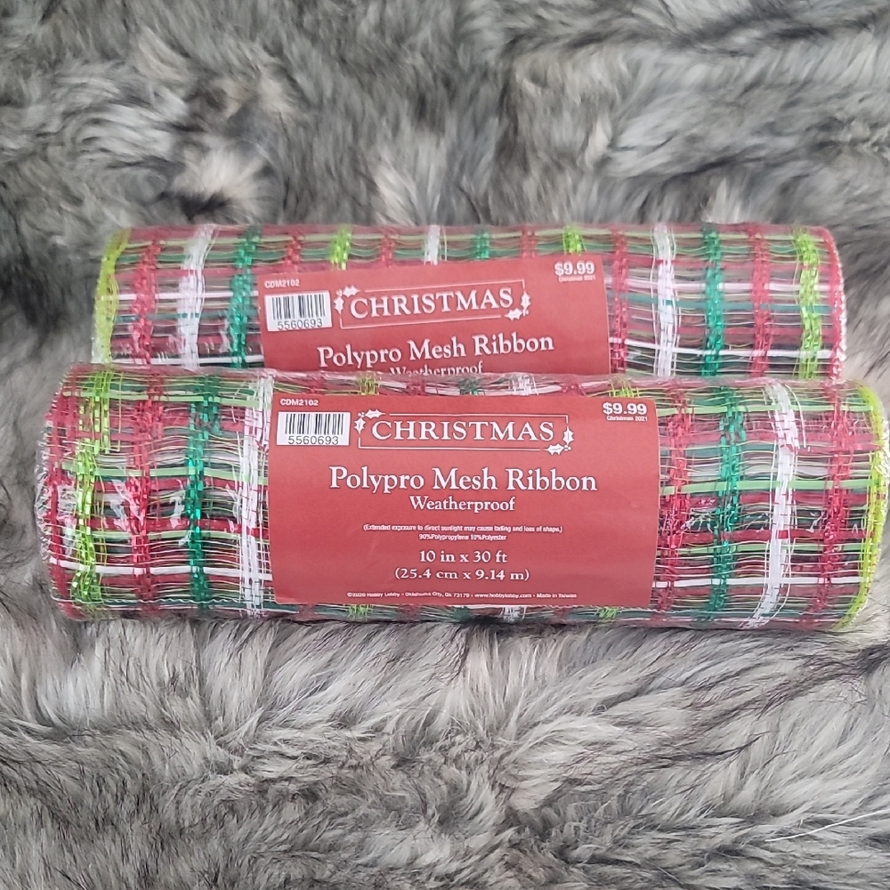 Festive Polypro Mesh Ribbon